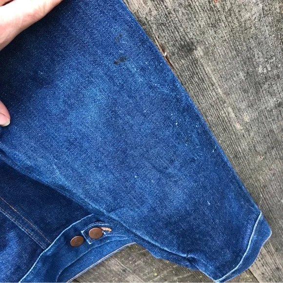 Vintage 70s Wrangler No-Fault Denims Trucker Jacket 38 L 74136NV - Picture 8 of 13